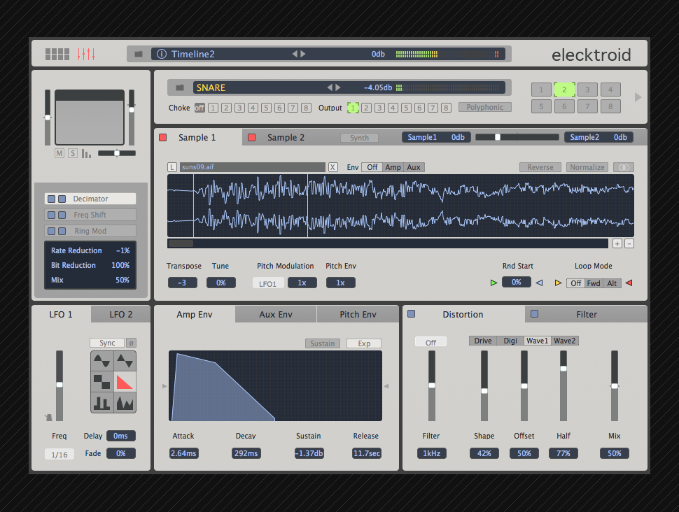Elecktroid Drum Machine Sample Editor